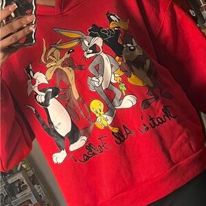 Warner Bros. Looney Tunes Red “That’s All Folks” Hoodie